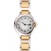 Luxury Cartier Ballon Bleu 30mm White Dial Stainless Steel Case Two Tone Bracelet