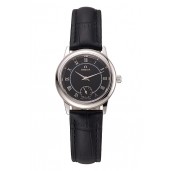 Omega De Ville Prestige Small Seconds Black Dial Stainless Steel Case Black Leather Strap