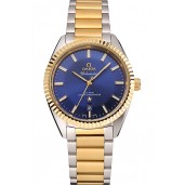 Omega Globemaster Blue Dial Stainless Steel Case Gold Bezel Two Tone Bracelet
