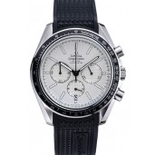 Omega Speedmaster Black Rubber Strap White Dial 622040