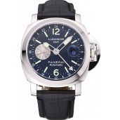 Panerai Luminor Gmt Black Dial Black Leather Bracelet