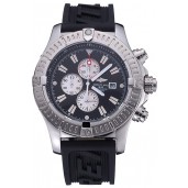 Replica Breitling Chronomat Evolution Black Dial Black Rubber Bracelet 622516