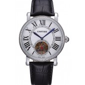 Replica Cartier Rotonde Flying Tourbillon Diamonds White Dial 621954