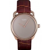 Replica Hermes Classic Croco Leather Strap Silver Dial 801395