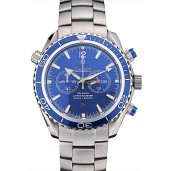 Replica Omega Seamaster Planet Ocean Blue Tachymeter Blue Dial Stainless Steel Strap 80239