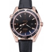Replica Omega Seamaster Planet Ocean Ceragold Black Dial 622389