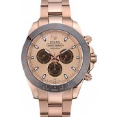 Rolex Daytona Ion Plated Tachymeter Rose Gold Strap Rose Gold Dial 80244