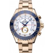 Rolex Yachtmaster II White Dial Blue Bezel Gold Bracelet 622271