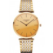 Swiss Longines Grande Classique Gold Dial Gold Case Two Tone Bracelet
