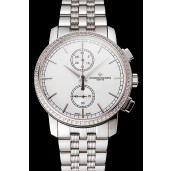 Swiss Vacheron Constantin Patrimony Traditionnelle Chronograph White Dial Dimond Bezel Stainless Steel Case And Bracelet 1453754