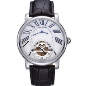 Top Cartier Rotonde Flying Tourbillon White Dial 621939