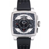 Top Tag Heuer Monaco Black-Green Perforated Leather Strap Black Dial 80308