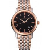 Vacheron Constantin Patrimony Black Dial Rose Gold Case Two Tone Bracelet 62293