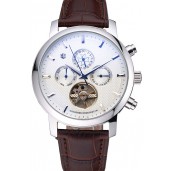 Vacheron Constantin Patrimony Traditionnelle Silver Case Brown Leather Strap 622304