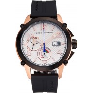 1:1 Porsche Design Indicator White Dial Gold Case Black Rubber Strap