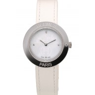1:1 Replica Hermes Classic MOP Dial White Leather Strap