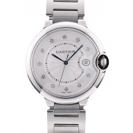 Cartier Ballon Bleu 42mm White Dial Stainless Steel Case Two Tone Silver Bracelet