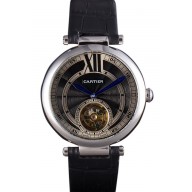 Cartier Ballon Bleu flying tourbillon Black Leather Strap 621447