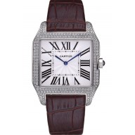 Cartier Santos 100 Diamond Silver Bezel 621926