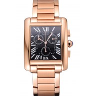 Cartier Tank MC Black Dial Rose Gold Case And Bracelet 622703