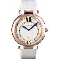 Copy Cartier Ballon Bleu White Leather Strap 621449