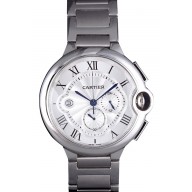 Copy Luxury Cartier Ballon Bleu Chronograph White Dial Stainless Steel Case And Bracelet