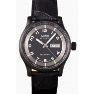 Copy Mido Multifort Black Croco Leather Strap Black-Silver Dial 80296