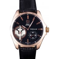 Fake Imitation Tag Heuer Carrera Pendulum Black Leather Strap 7919