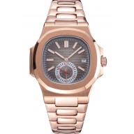 Fake Patek Philippe Nautilus Gray Dial Rose Gold Case And Bracelet