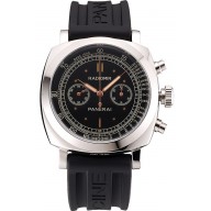 High Quality Replica Swiss Panerai Radiomir 1940 Chronograph Black Dial Stainless Steel Case Black Rubber Strap