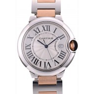 Hot Cartier Ballon Bleu 38mm White Dial Stainless Steel Case Two Tone Rose Gold Bracelet
