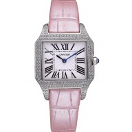 Imitation Cartier Santos 100 Diamond Silver Bezel 621910