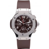Imitation Hublot Big Bang Brown Strap White Dial Watch