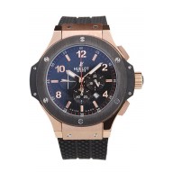 Imitation Hublot Big Bang King Black Strap Gold Dial Watch Watch