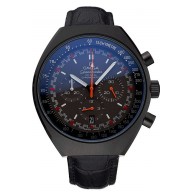Imitation Omega Speedmaster Mark II Black And Red Dial Black Case Black Leather Strap 622814