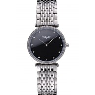 Longines La Grande Classique Stainless Steel Black Dial Diamond Bezel Homme 622107
