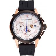 Luxury Porsche Design Indicator White Dial Gold Case Black Bezel Black Rubber Strap