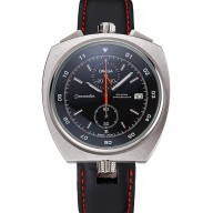 Omega Seamaster Bullhead Black Dial Stainless Steel Case Black Leather Strap 622826