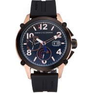 Porsche Design Indicator Black Dial Gold Case Black Rubber Strap