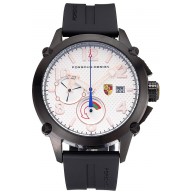 Porsche Design Indicator White Dial Black Case Black Rubber Strap