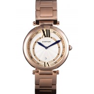 Replica Cartier Ballon Bleu Rose Gold Stainelss Steel Strap White Dial 621453