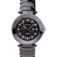 Replica Cartier Pasha 43mm Black Dial Black Ceramic Case Rubber Bracelet