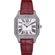 Replica Cartier Santos 100 Diamond Silver Bezel 621916