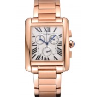 Replica Hot Cartier Tank MC White Dial Rose Gold Case And Bracelet 622702