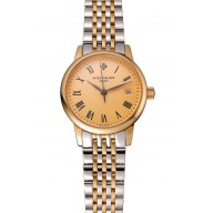 Replica Patek Philippe Calatrava Ladies Gold Dial Yellow Gold Case Two Tone Bracelet 1453826