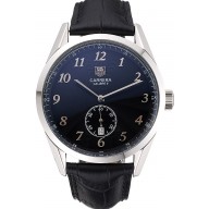Replica Tag Heuer Carerra Calibre 6 Black Dial Stainless Steel Bezel Black Leather Band 622162