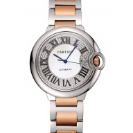 Swiss Cartier Ballon Bleu 46 MM Diamond Dial Rose Gold And Staineless Steel Bracelet 1453890