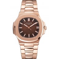 Swiss Patek Philippe Nautilus Dark Brown Dial Stainless Steel Bracelet 1453949