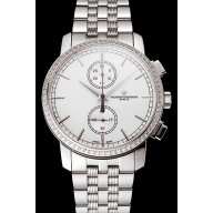 Swiss Vacheron Constantin Patrimony Traditionnelle Chronograph White Dial Dimond Bezel Stainless Steel Case And Bracelet 1453754