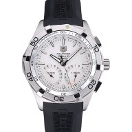 Top Tag Heuer Aquaracer Calibre S White Dial Black Rubber Band 622405